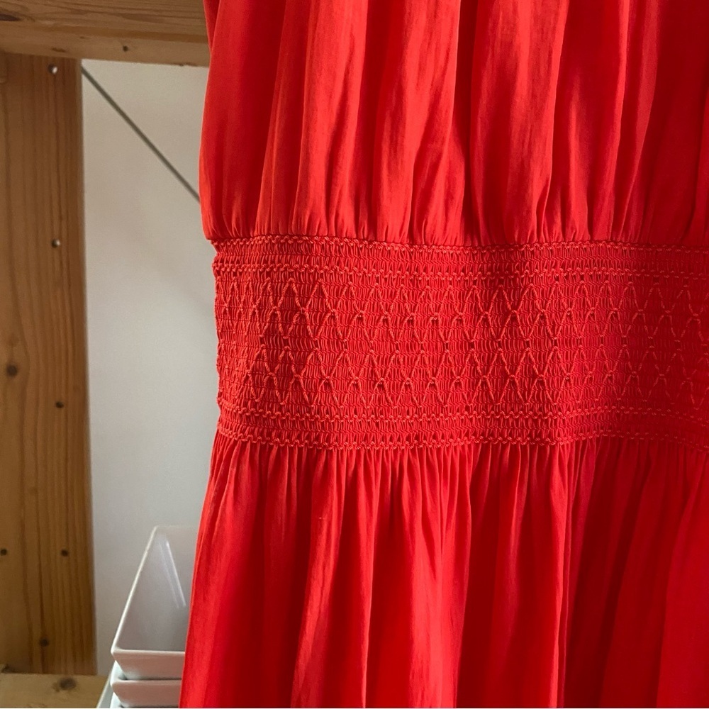Ramy Brook Red Shelly Smocked Drop Waist Mini Dress S - Picture 8 of 16